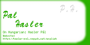 pal hasler business card